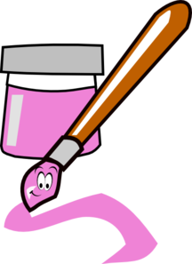 Pink Paintbrush At Clker Vector Png Image Clipart