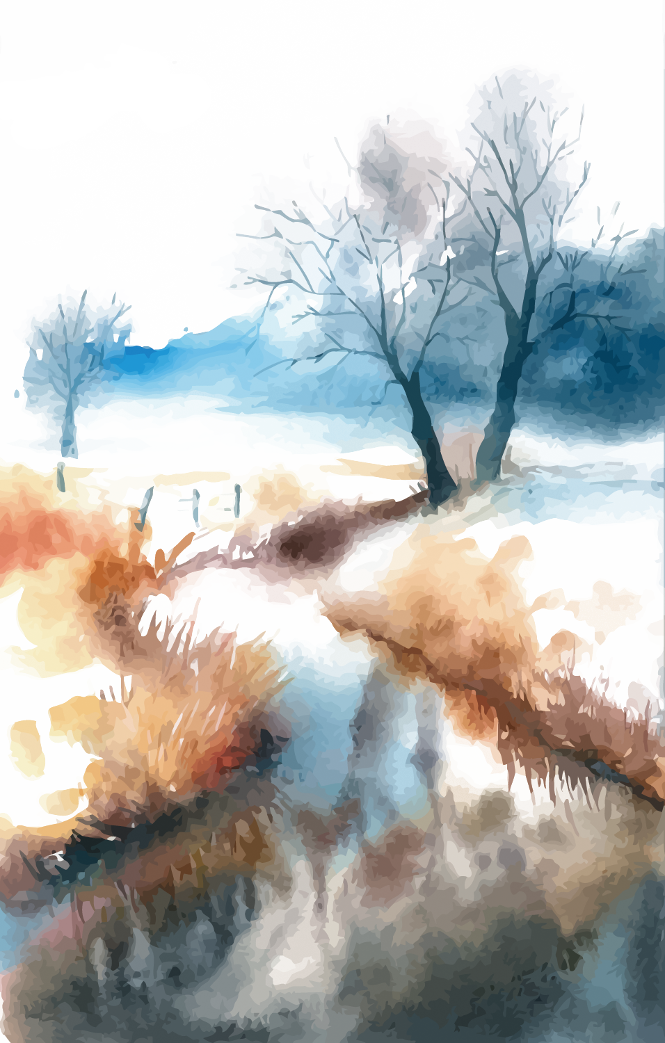 Watercolor Vector Painting Landscape PNG Free Photo Clipart