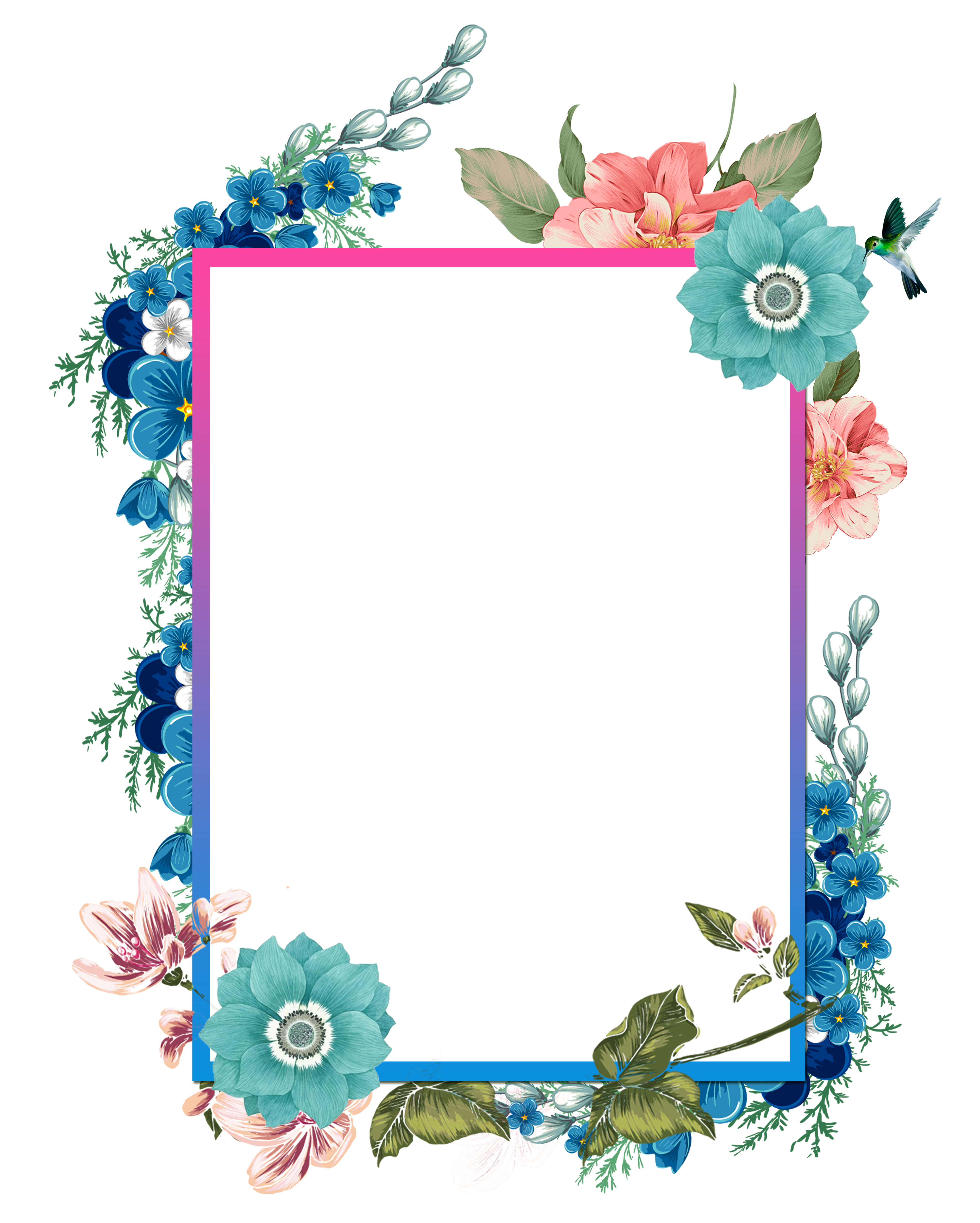 And Beautiful Painted Hand Watercolor Frames Borders Clipart