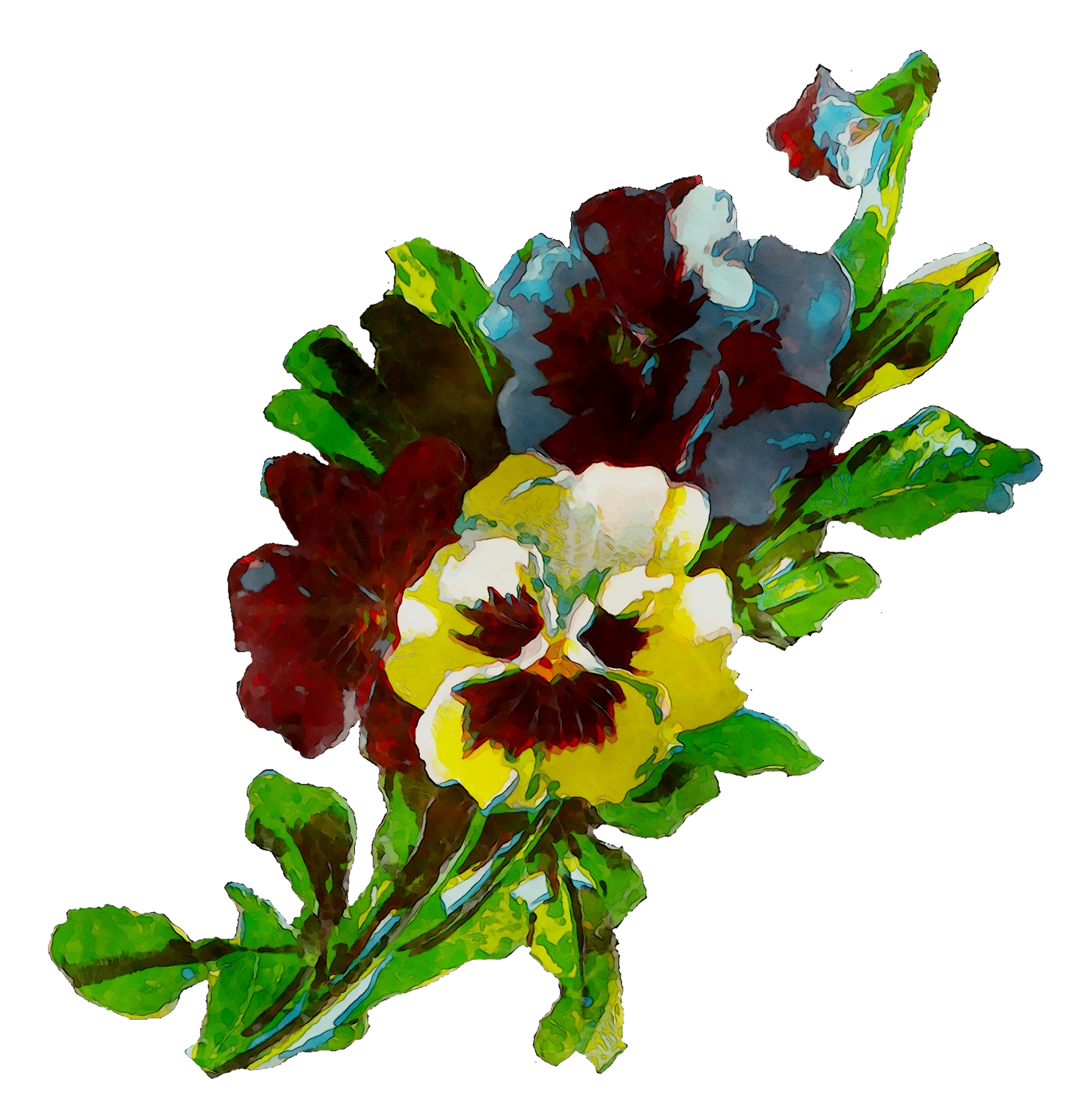 Pansy Floral Flowers Cut Design HQ Image Free PNG Clipart