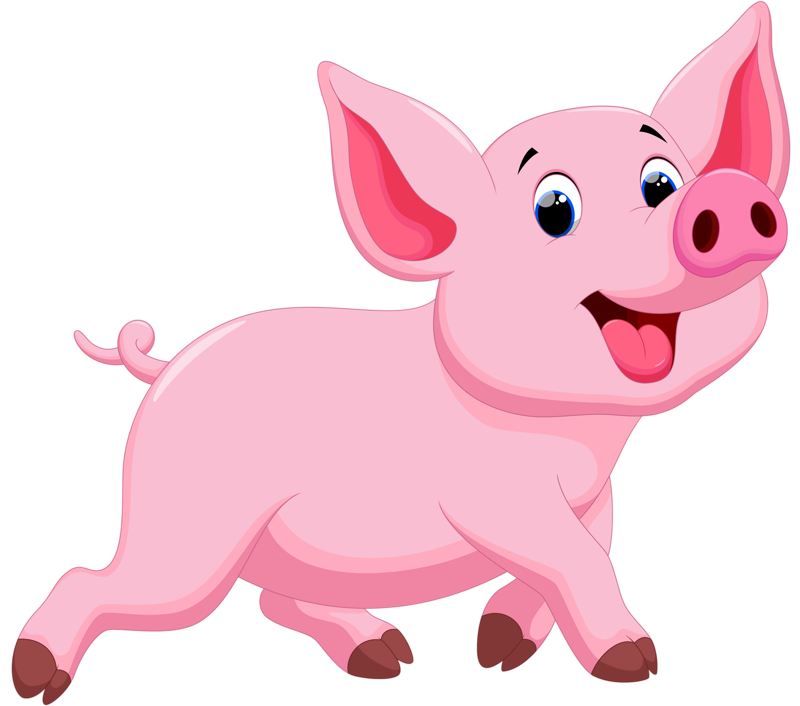 Domestic Illustration Pig Running Porky Drawing Clipart