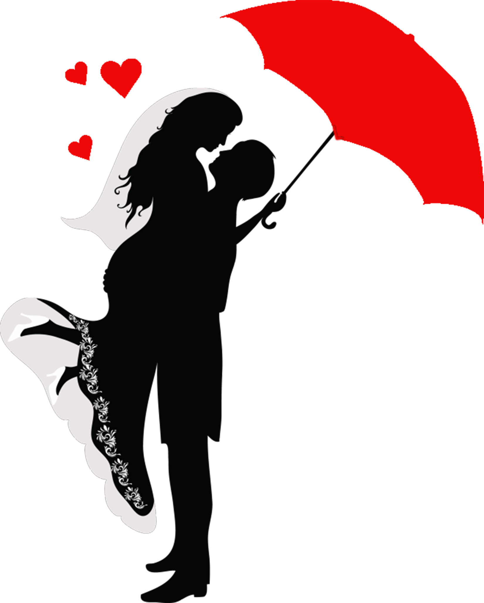 Romance Couple Silhouette Drawing Hugging Free Download PNG HQ Clipart