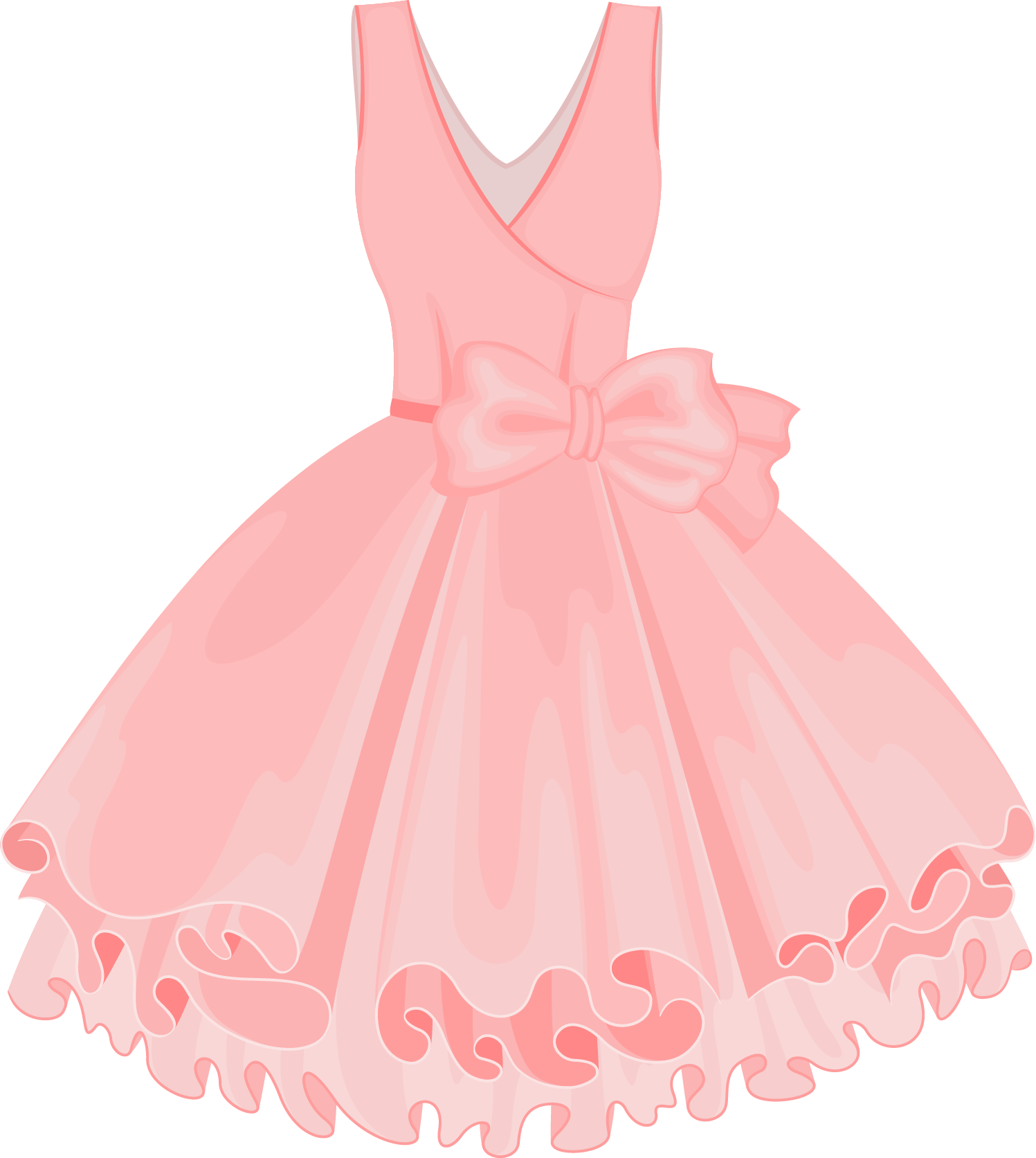 Pink Painted Dress Vector Skirt Tutu Clipart