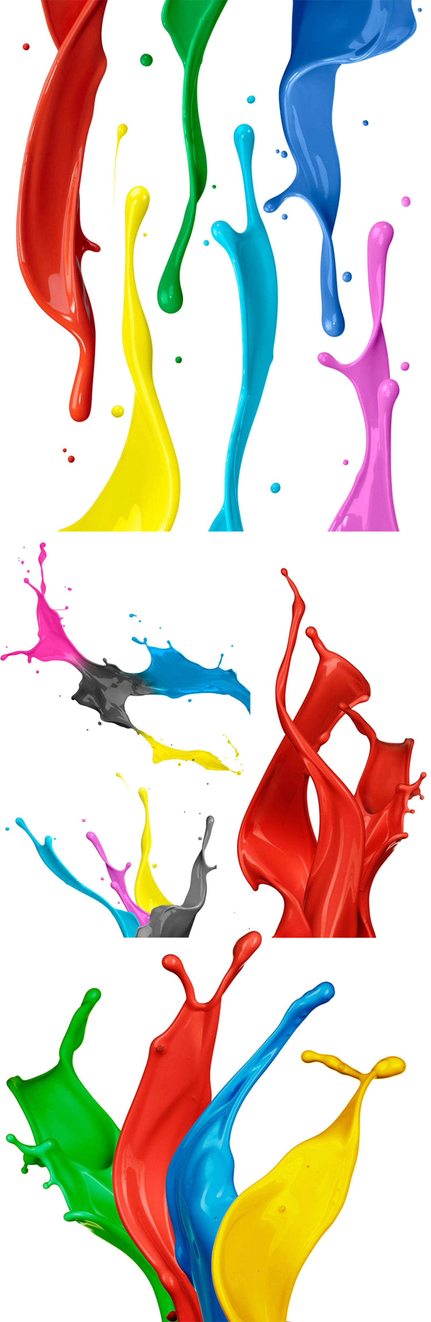 Kinds Color Of Watercolor Paint Splashes Painting Clipart