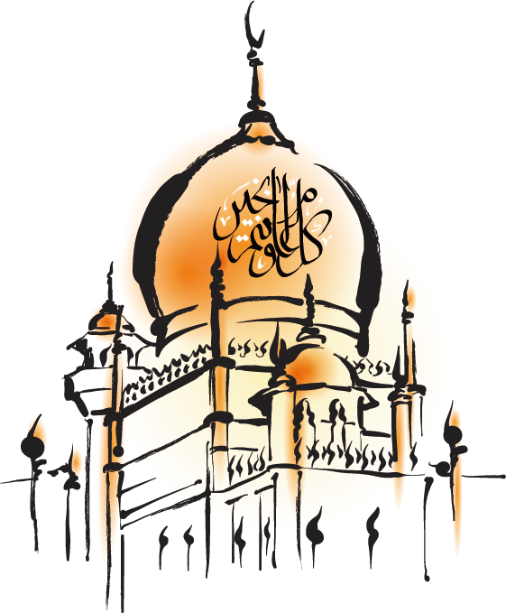 Mubarak Mosque Al-Adha Eid Jumuah Al-Fitr Hand-Painted Clipart