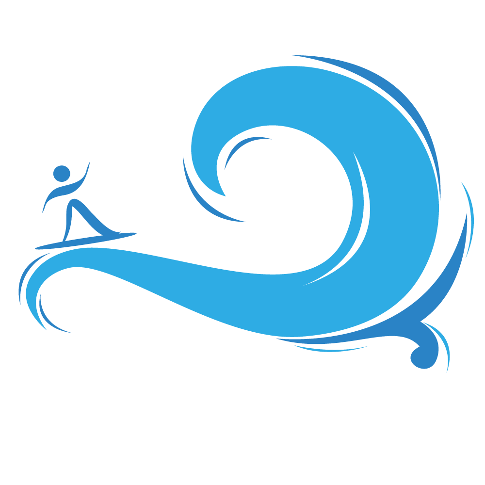 Surfing Wave Euclidean Vector Figures Hand-Painted Clipart
