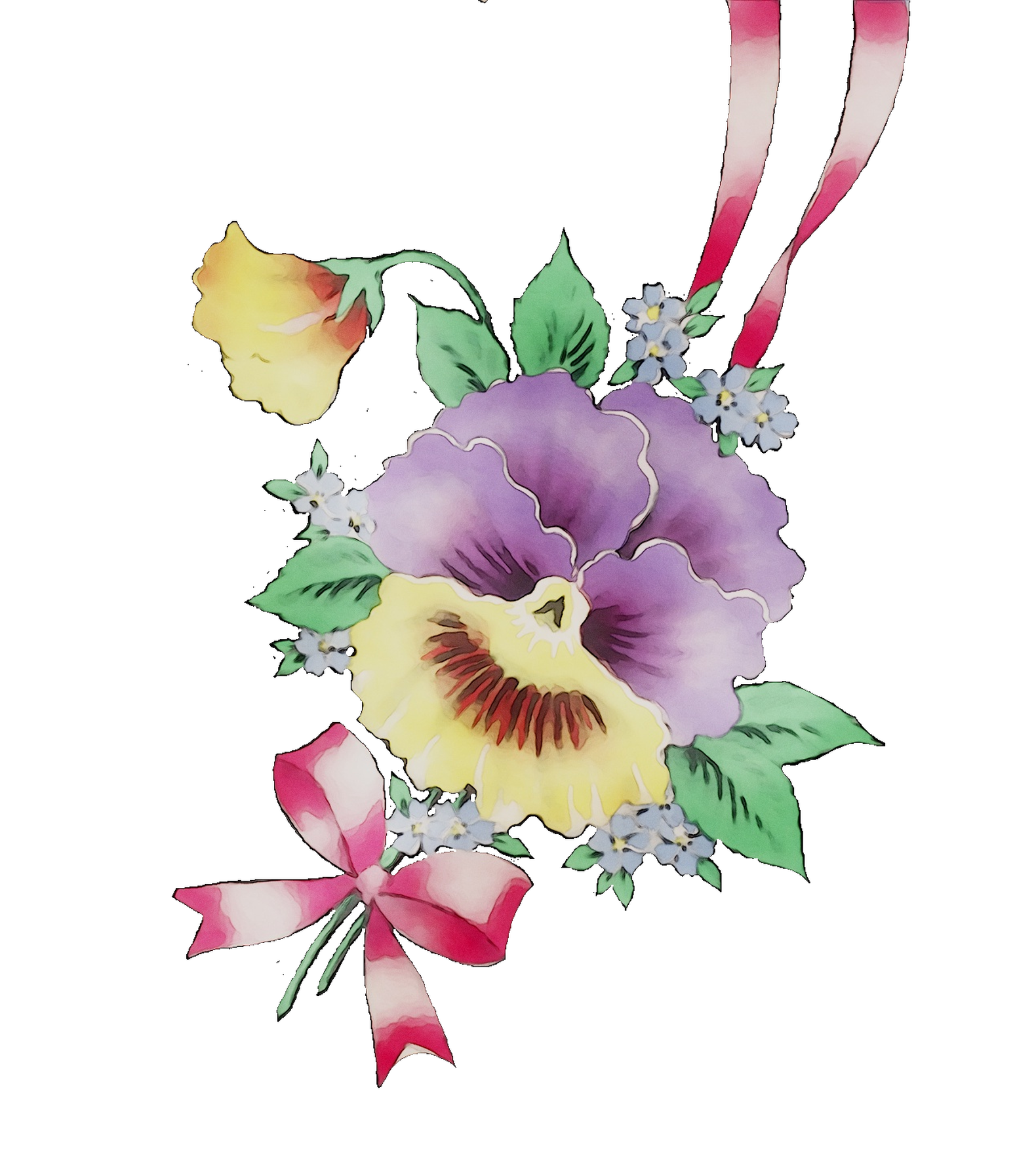 Cut Bouquet Pansy Flower Design Floral Flowers Clipart