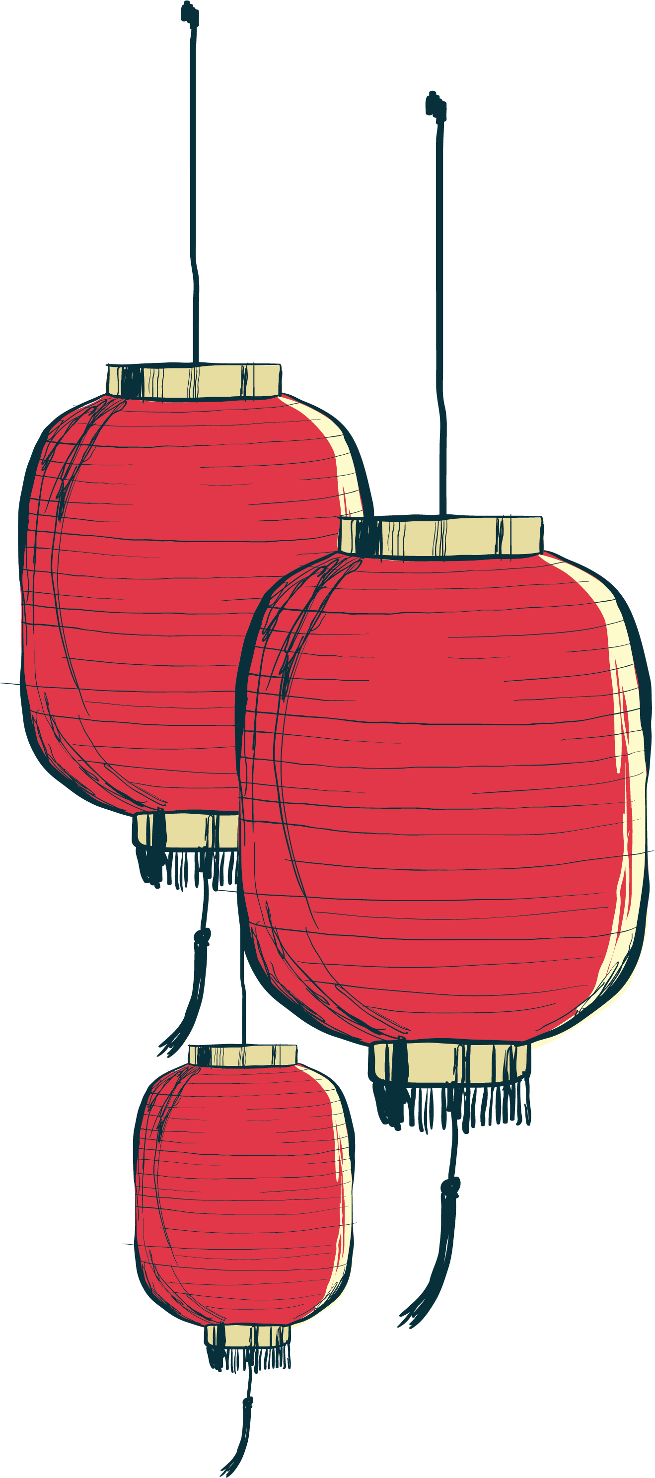 Painted Paper Chinese Hand Lantern PNG Download Free Clipart