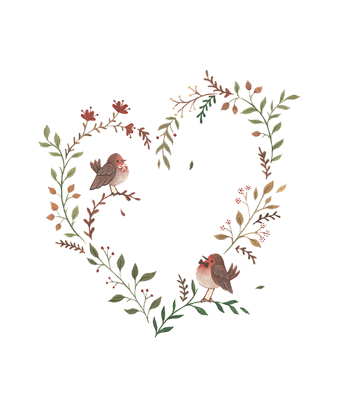 Flower Art Vine Illustration Heart-Shaped Watercolor Illustrator Clipart