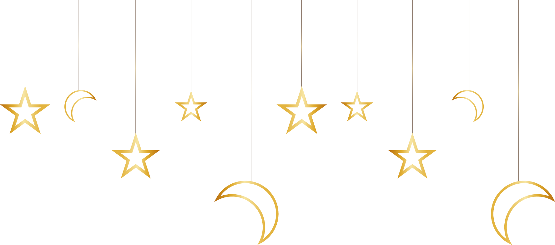 And Stars Gold Painted Pattern Material Moon Clipart