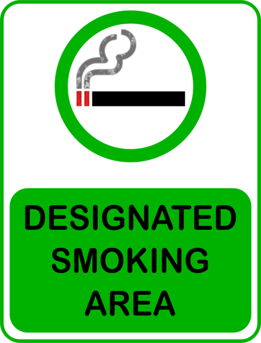 Of Green Designated Smoking Area Sign Clipart
