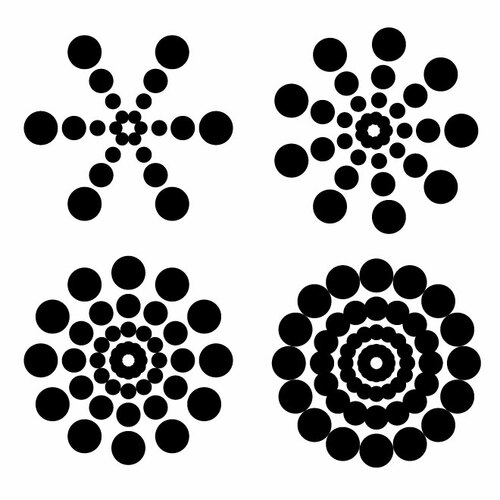 Radial Dotted Design Elements Clipart