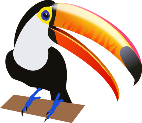 Drawing Of A Tropical Bird Clipart