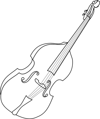 Line Drawing Of Double Bass Instrument Clipart