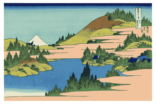 Lake Of Hakone In Sagami Province Canvas Clipart