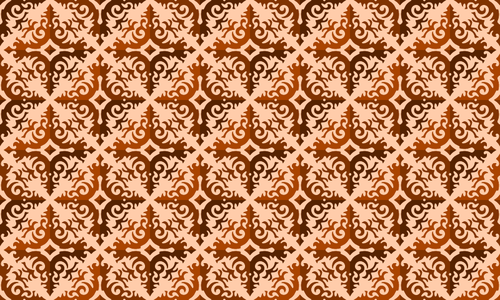 Brownish Pattern On Tiled Wallpaper Clipart