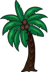 Palm Trees On Palms And Silhouette Clipart