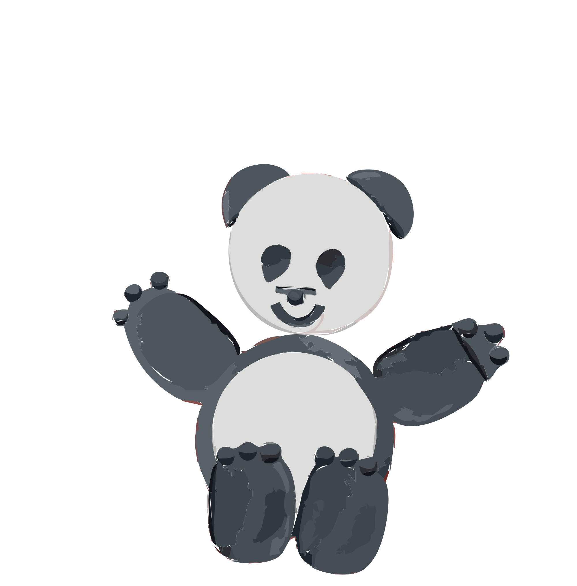 Free Sitting Happy Panda And Vector Image Clipart