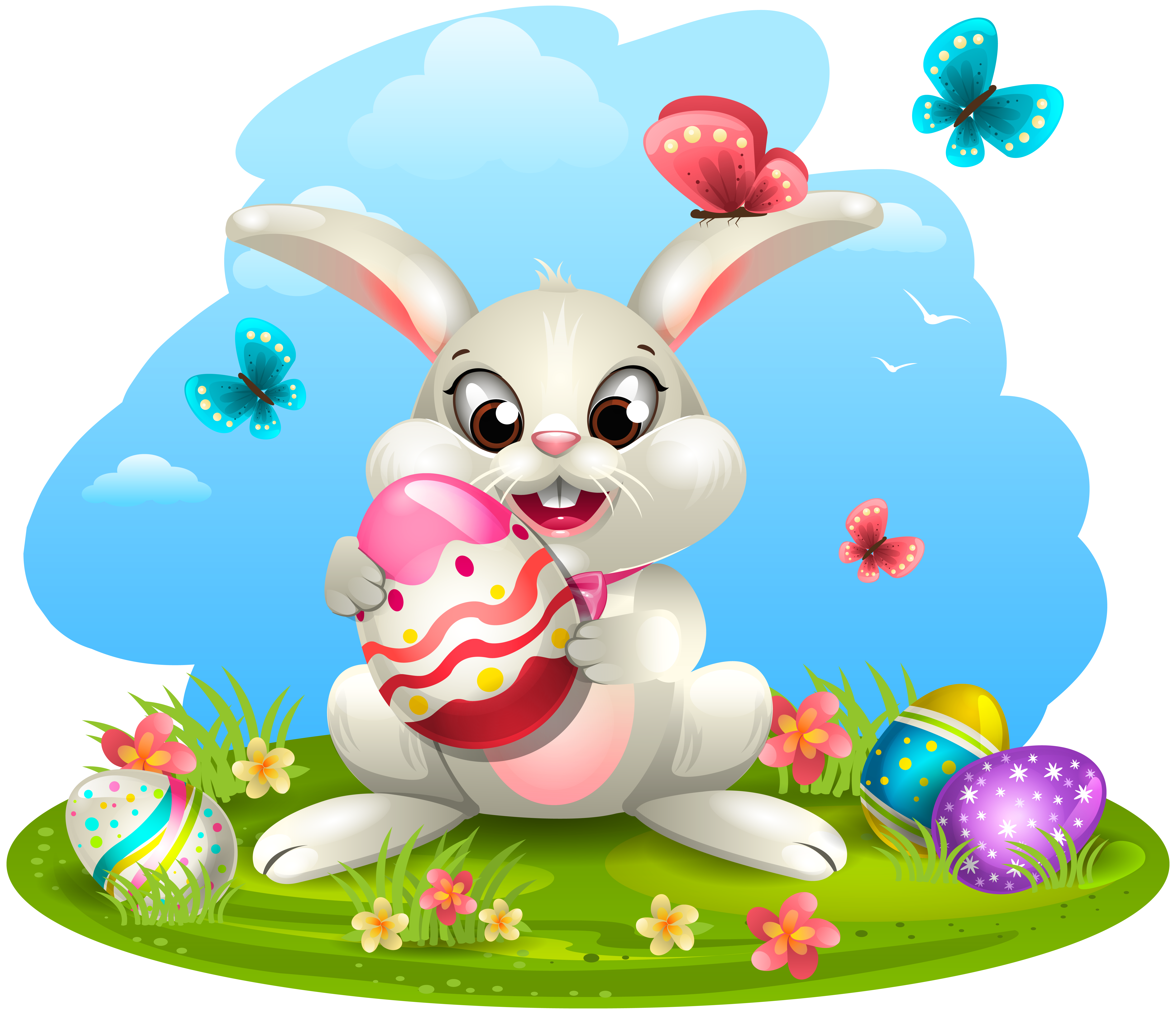 Egg Eggs Decorating With Bunny Easter Clipart