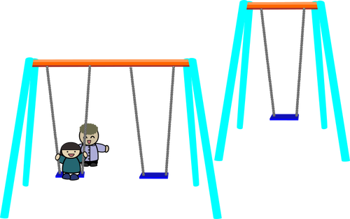 Single And Double Swings Clipart