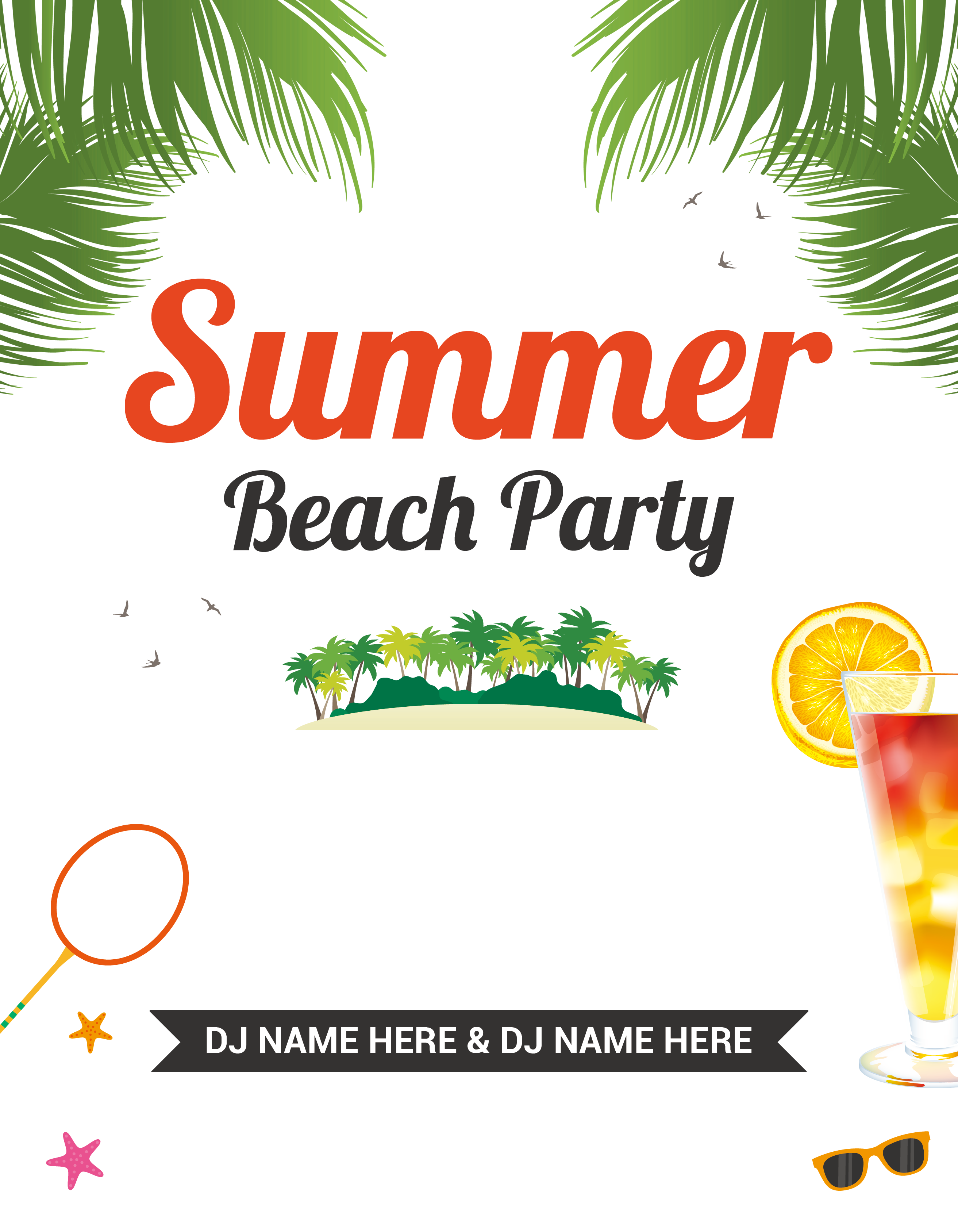 Party Flyer Beach Free Download PNG HQ Clipart