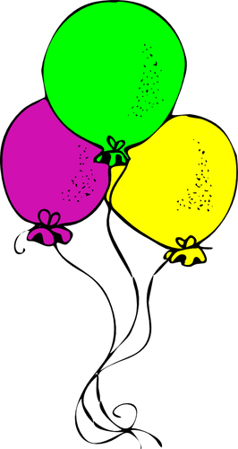 Three Colored Baloons Clipart