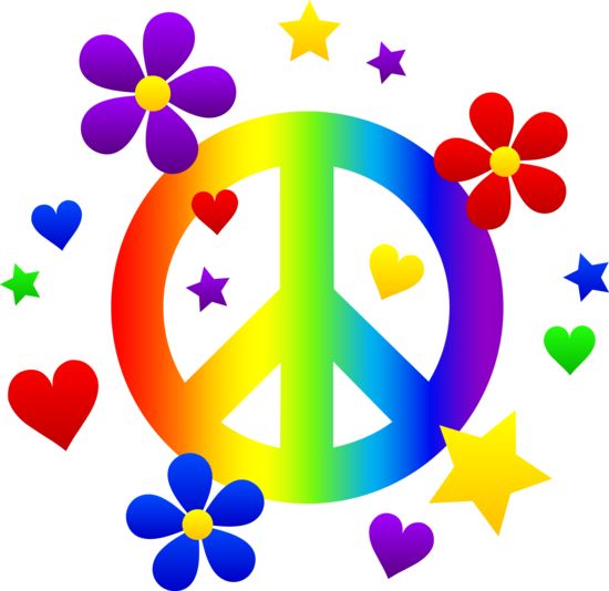 Free Of A Rainbow Peace Sign With Clipart