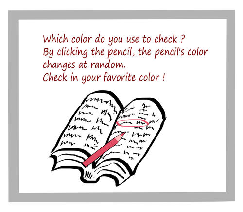 Red Pencil Mark In Book Clipart