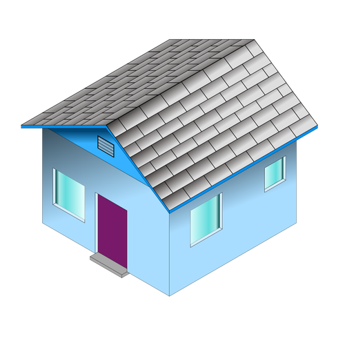 Small Blue House Clipart