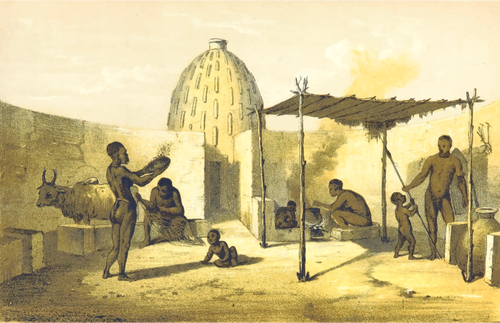 African Village'S Scene Clipart