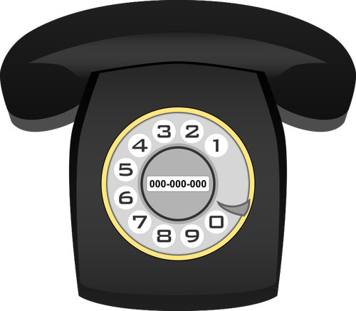 Black Rotary Phone Clipart