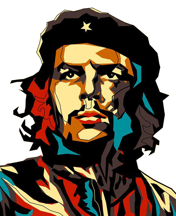 Cuban Revolution Stitching Che Head Color Of Clipart