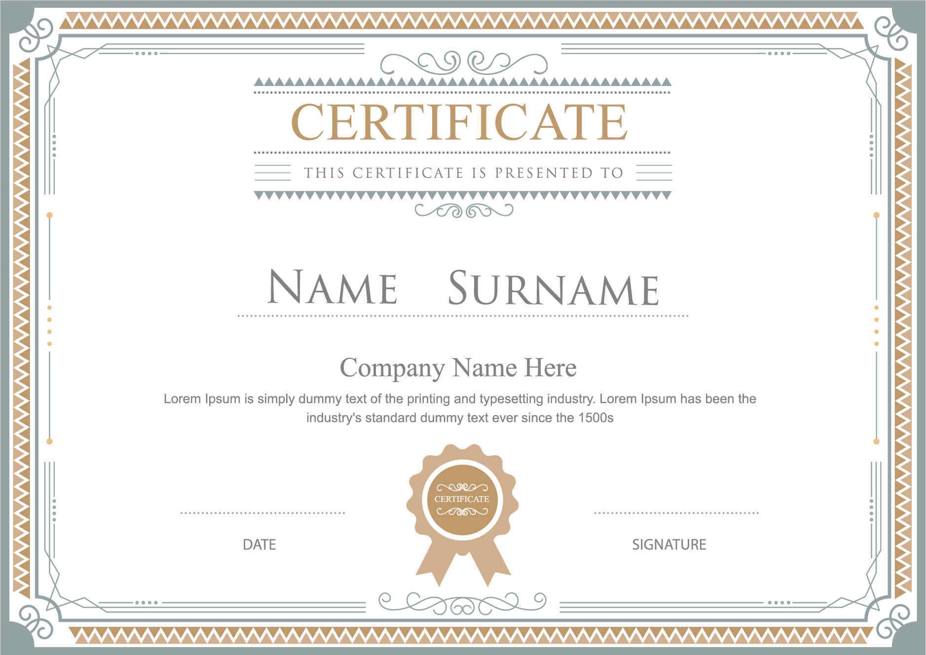 Certificate Diploma Illustration Academic Template Border Clipart