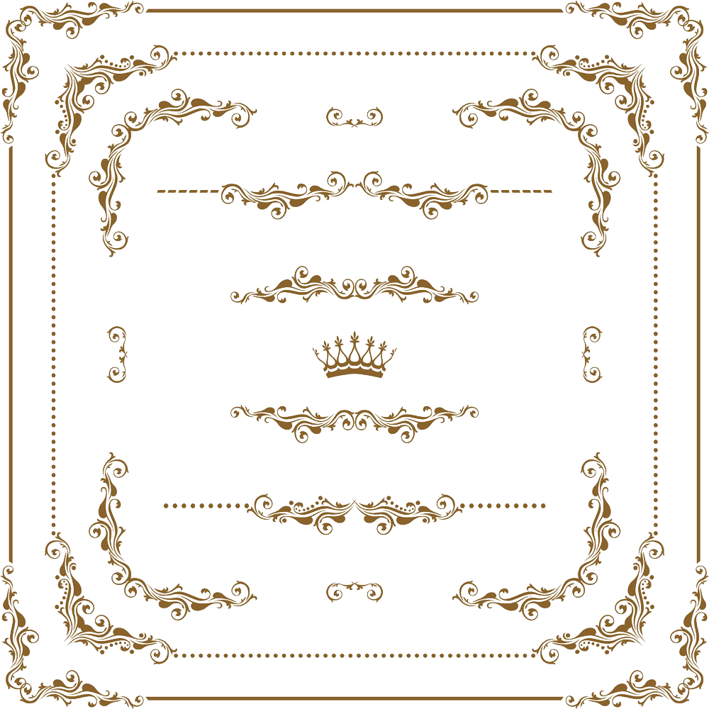 Picture Frame Vector Ornament Gold PNG Free Photo Clipart