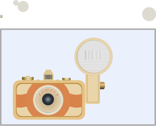 Of Vintage Camera With Old Flash Clipart