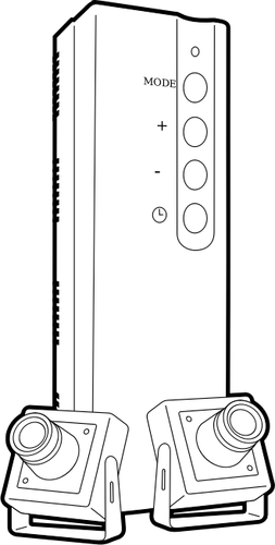 Of House Dvr With Two Cameras Clipart