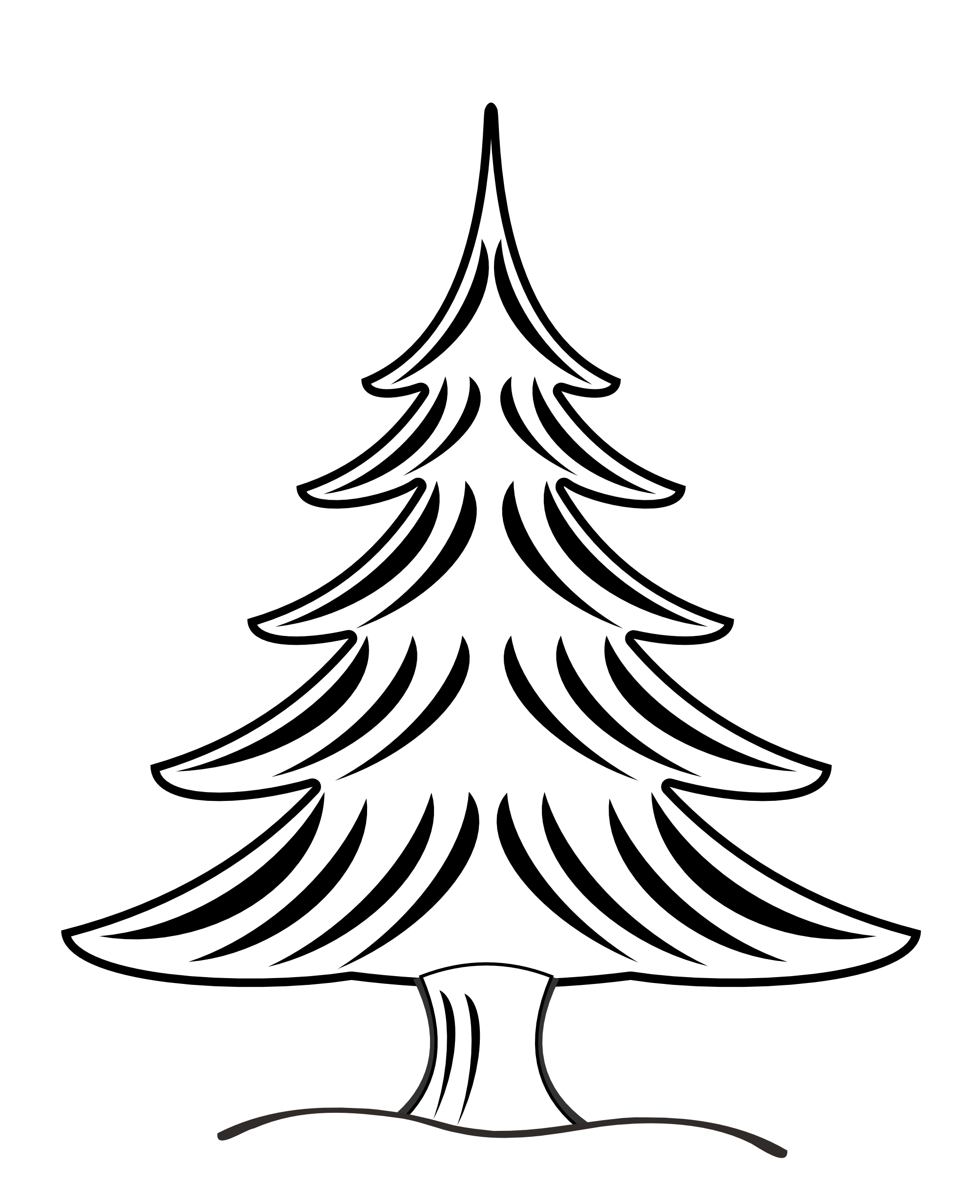 Pine Tree Black And White Image Clipart