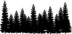 Pine Tree Silhouette Accent Wall Mural Clipart