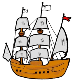 Pirate Ship Black And White 3 Image Clipart
