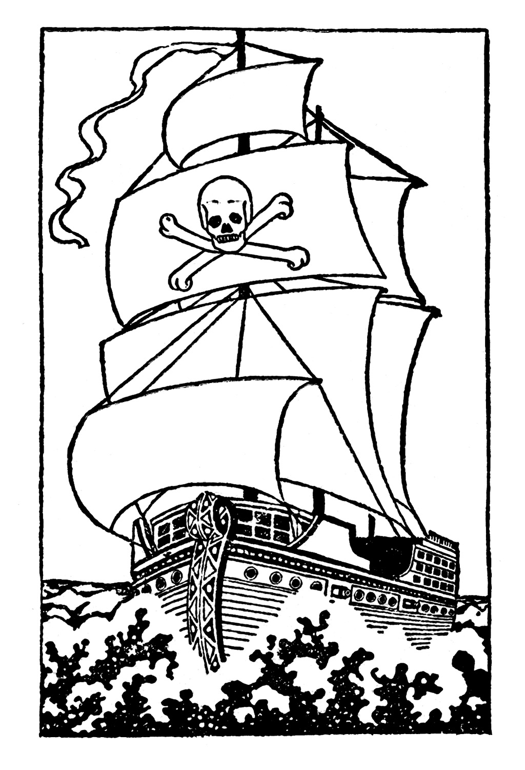 Black And White Pirate Ship The Graphics Clipart