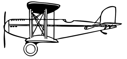 Of A Side View Of A Biplane Clipart
