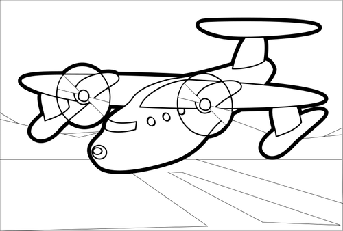 Outline Of Propeller Airplane Clipart