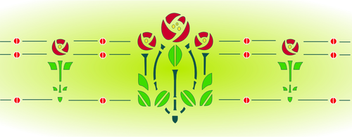 Roses On A Green Background Illustration Clipart