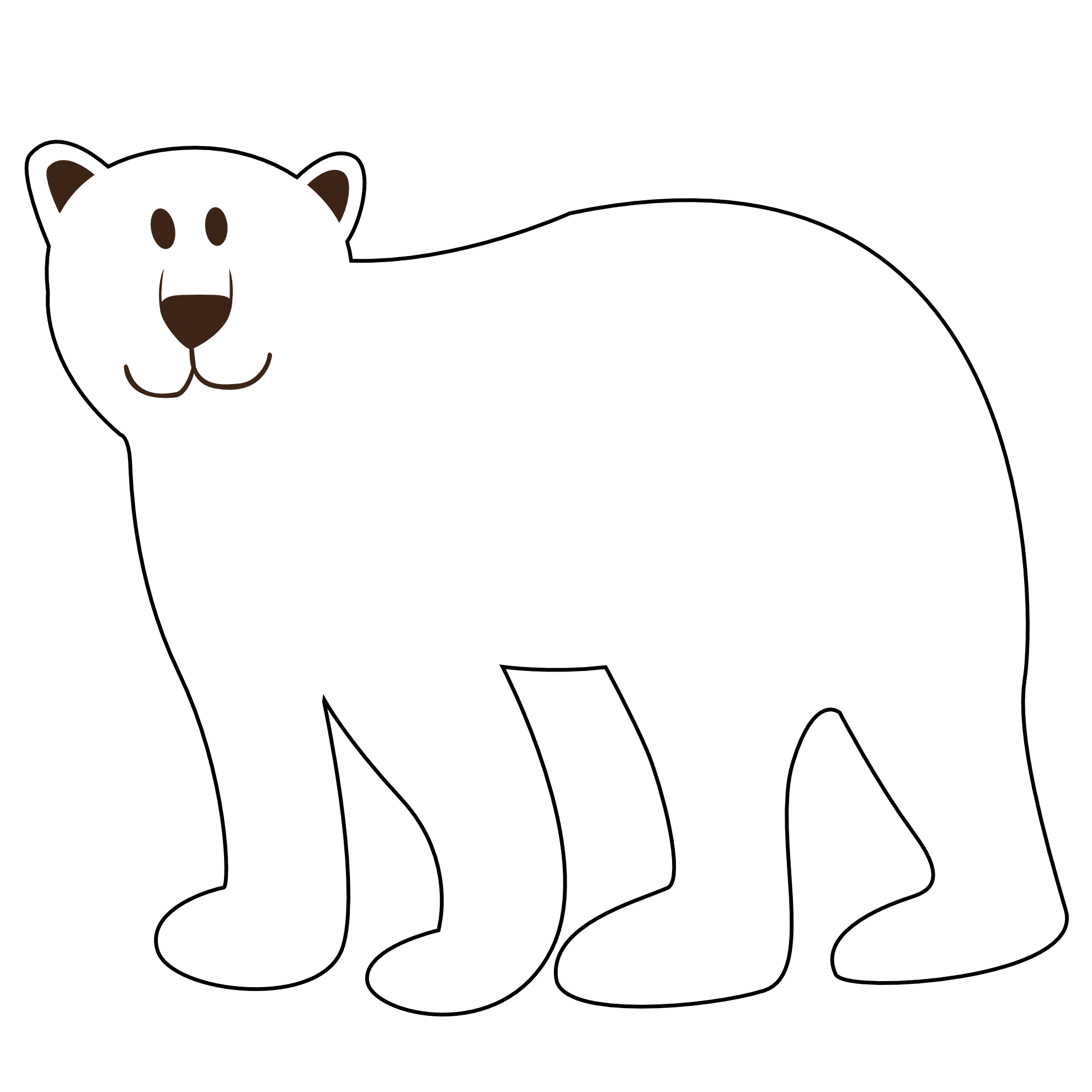 Polar Bear Black And White Free Download Clipart