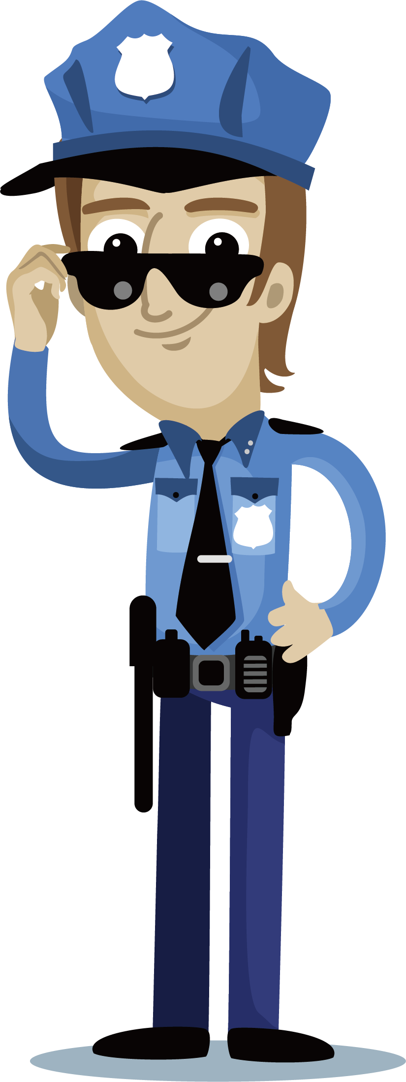 Wearing Sunglasses Of Officer Police The Cartoon Clipart