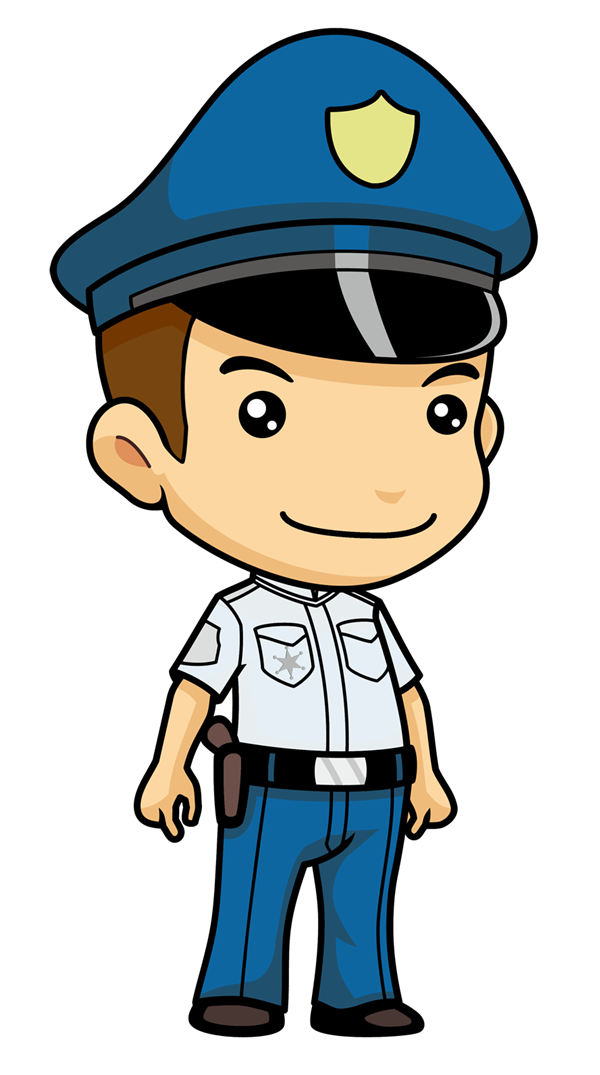 Coloring Police Policeman Car Book Officer Cartoon Clipart