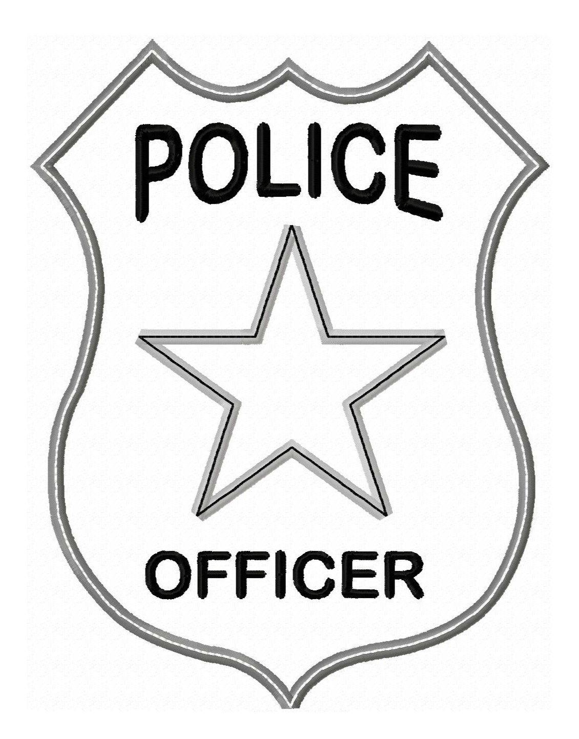Police Badge Badge Officer Outline Kid Clipart