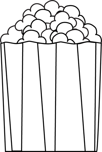 Movie And Popcorn Black And White Home Clipart