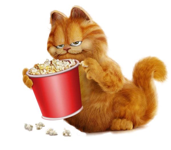 Garfield With Popcorn Im Genes Dibujitos Clipart