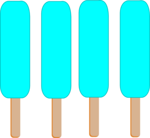 4 Light Blue Single Popsicle High Quality Clipart